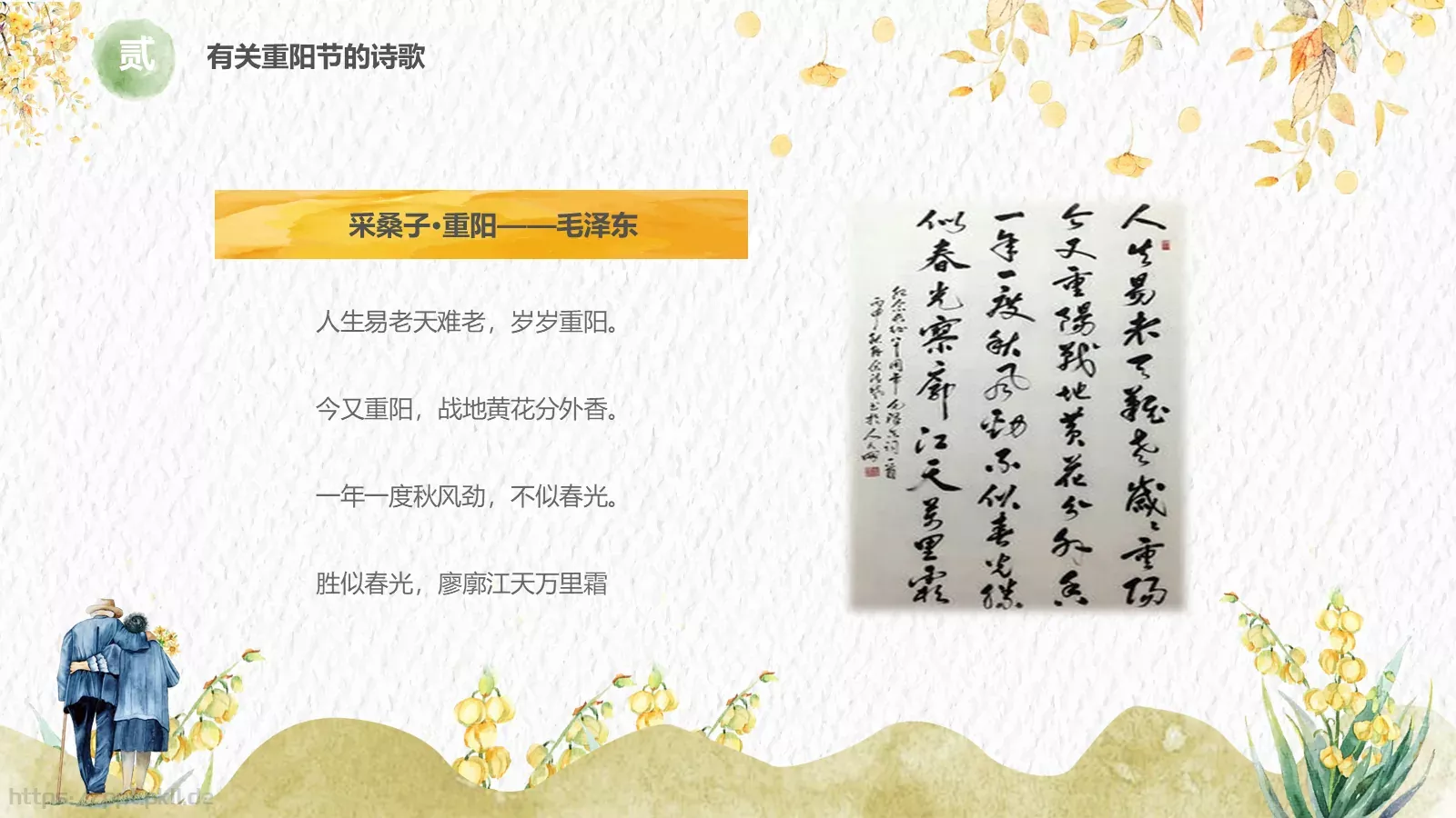 敬老爱老健康快乐重阳节主题PPT模板 第 13 页预览图