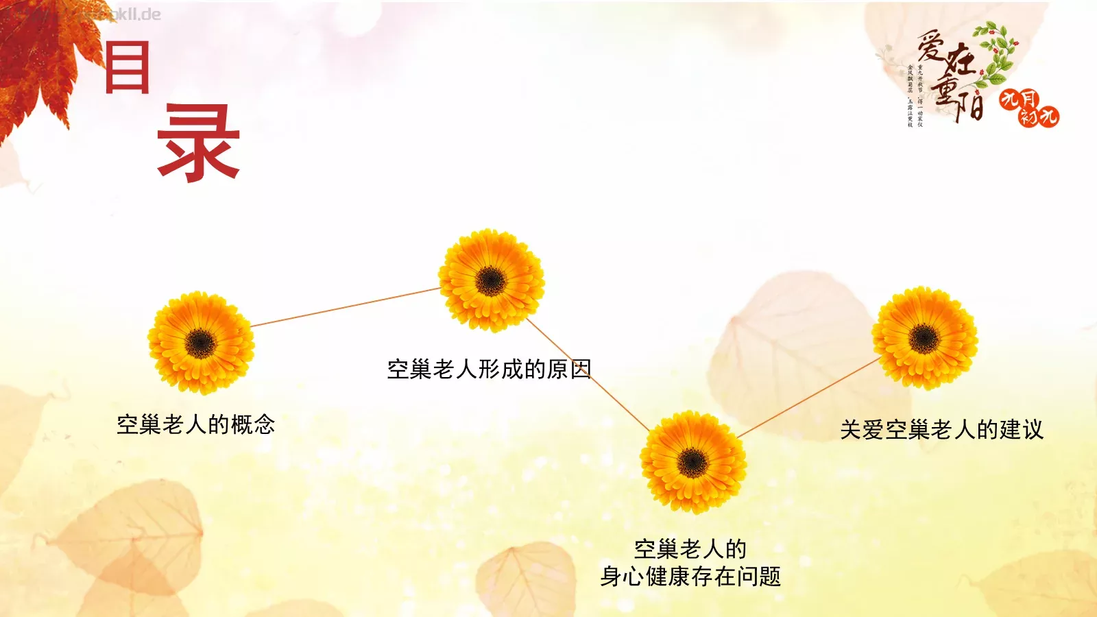 九九重阳节PPT模板 第 5 页预览图