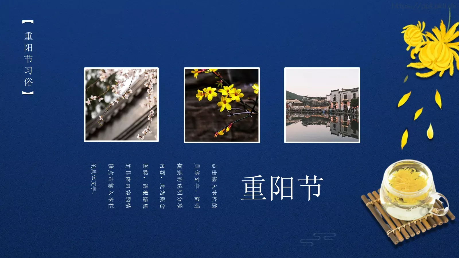 九月初九重阳节PPT模板 第 6 页预览图