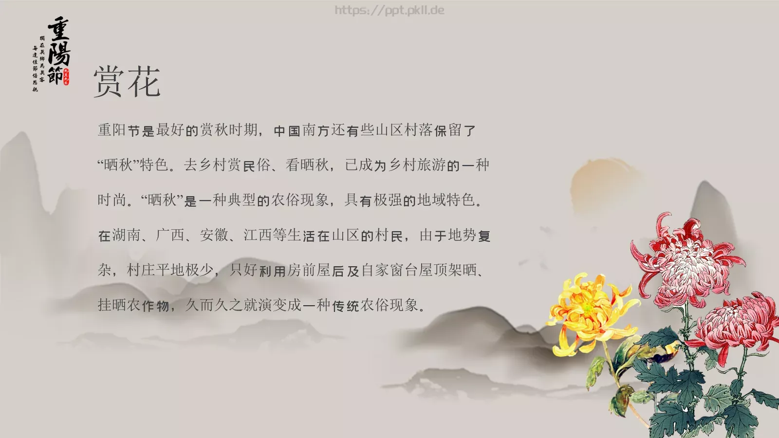插茱萸赏菊登高重阳节PPT模板 第 8 页预览图