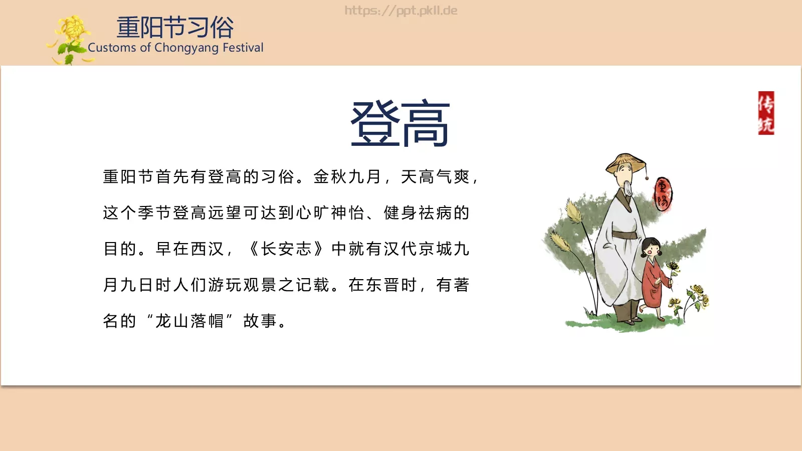 重阳节介绍PPT模板 第 9 页预览图